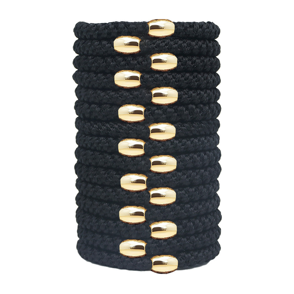 15 pièces Broderie fil Twist haute élastique bandes de cheveux en caoutchouc pour femmes bandes de cheveux corde H