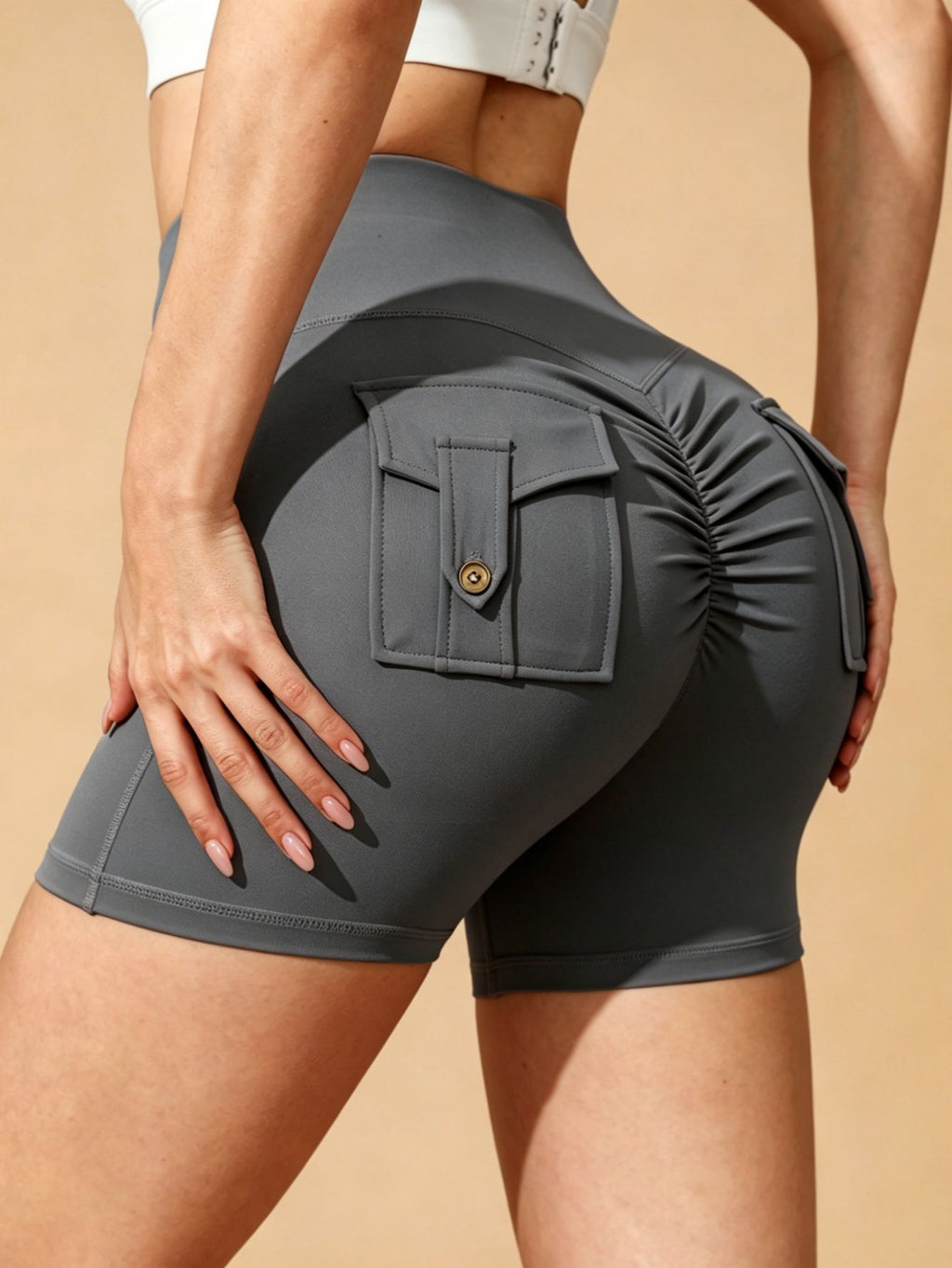 Shorts de yoga de poche pour femmes High-Waited Butt-Lifting entraînement Sports Style extérieur Yoga Pan