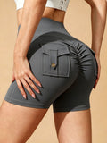 Shorts de yoga de poche pour femmes High-Waited Butt-Lifting entraînement Sports Style extérieur Yoga Pan