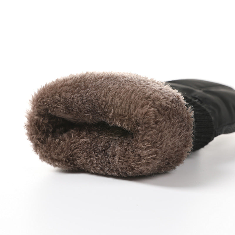 Skiing Fleece doublé chaud rembourré Garde de vélo extérieur Gants coupe-vent