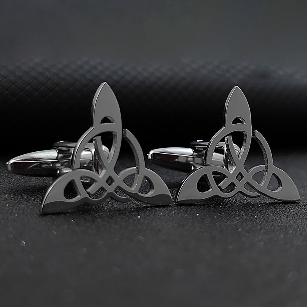 Triangle géométrique Triangle symmétrique Mensual Hollow Cufflinks