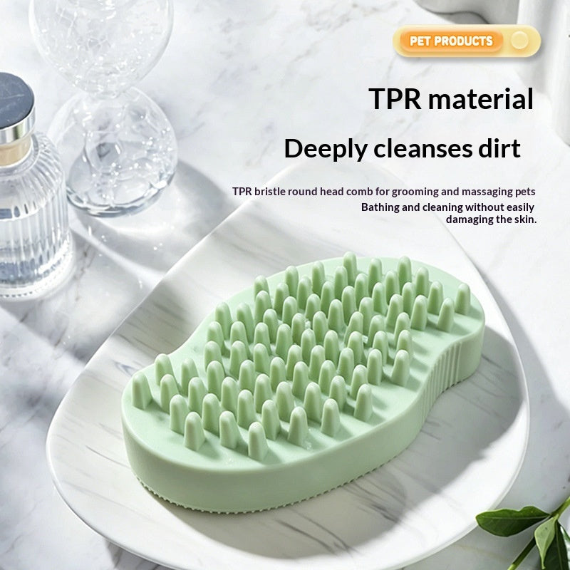 Brosse de bain pour animaux de compagnie Brosse de massage double-soudage