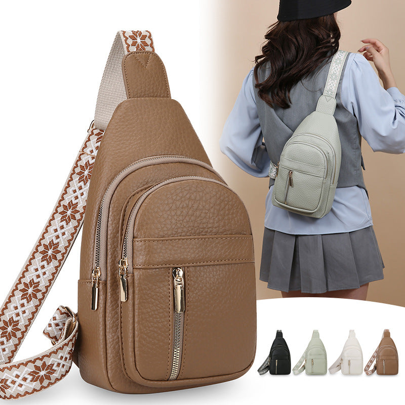 Sac à épaule en cuir souple PU multicouche de grande capacité