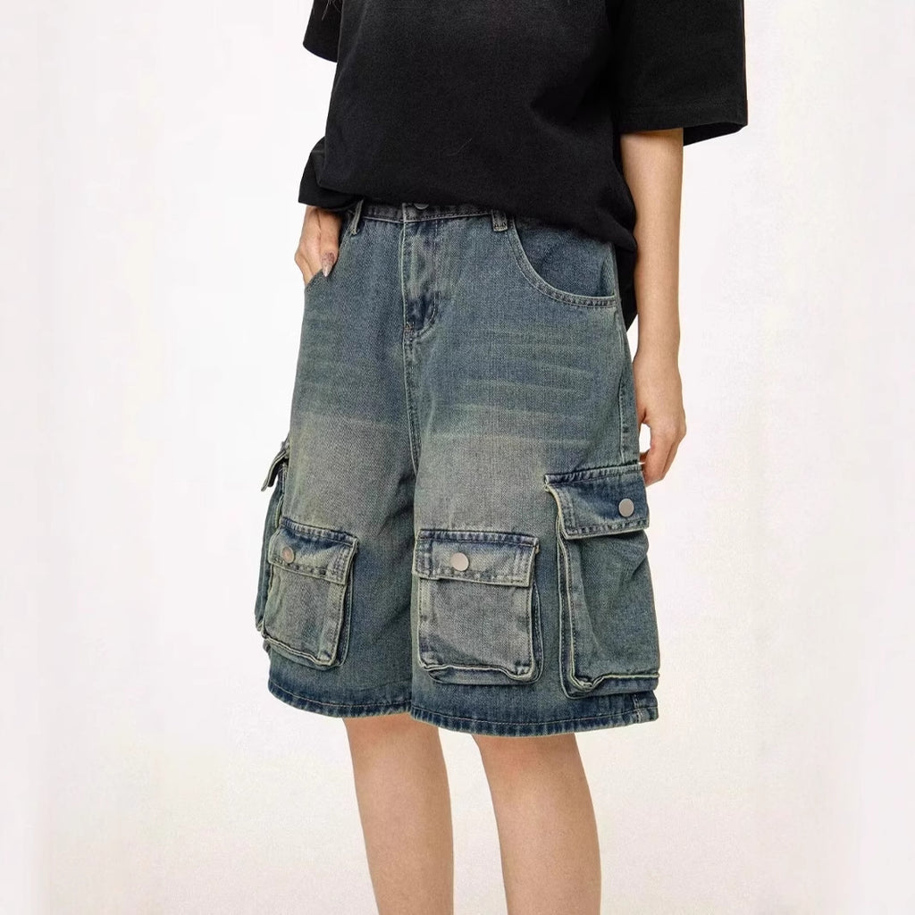 Pantalons d'été vintage multi-poches pour hommes