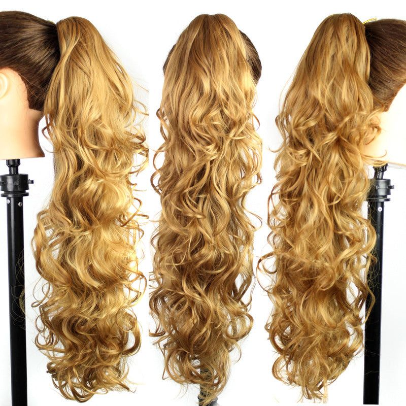 European And American Wig Femme Chimique Fibre Ponytail Grab Clip Wavy Long Curly