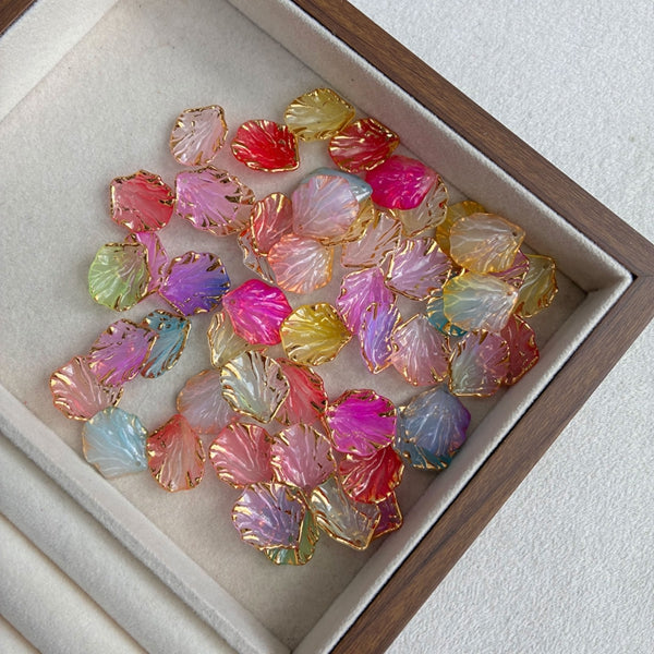 Perles de feuille de coquillage en or gradué