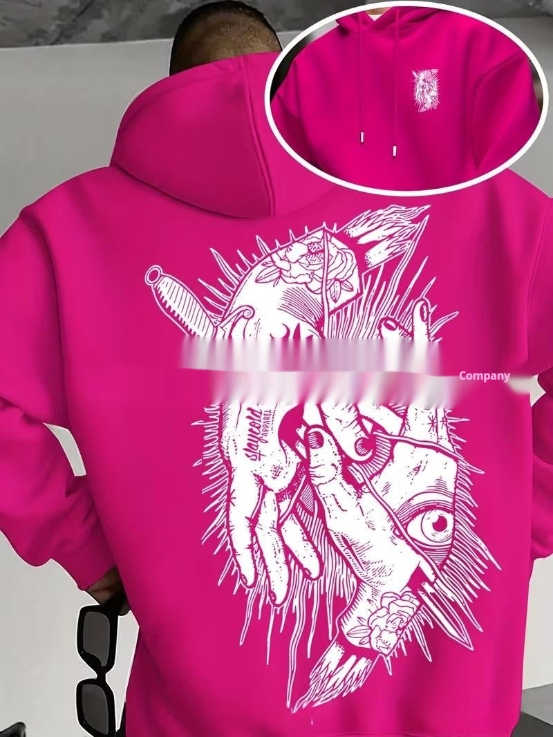 Sweatshirt à capuche imprimé casual homme