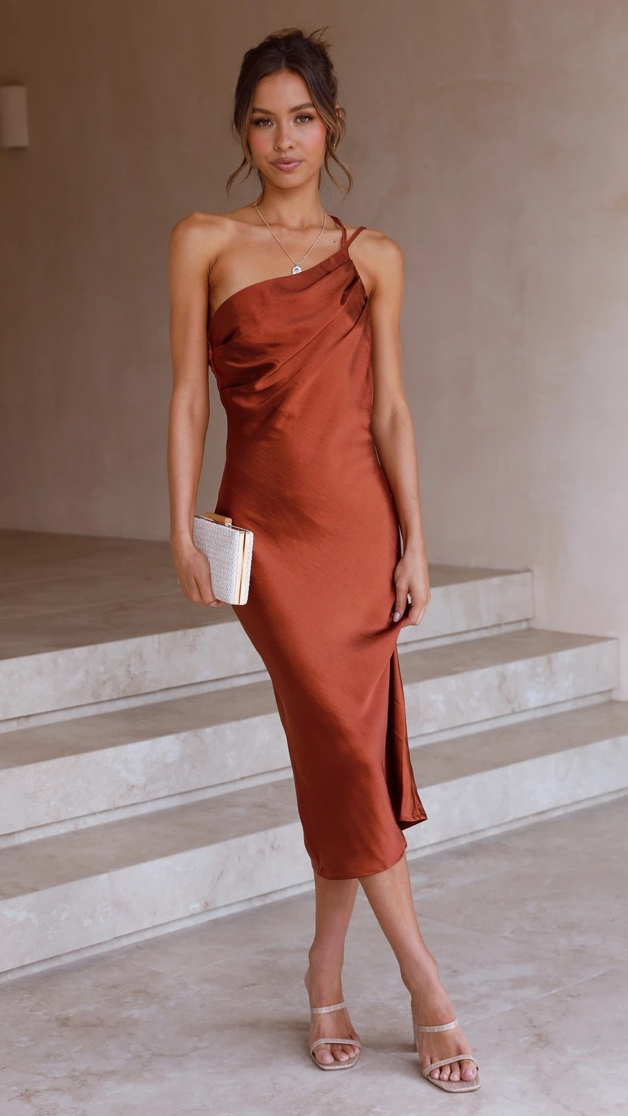 Dos Dentelle Haut Slim Fit Robe
