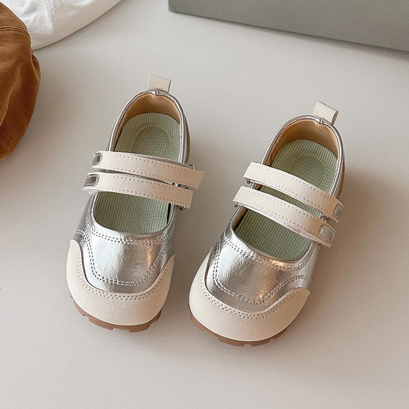 Chaussures en cuir pour filles avec Princesse Style Soft Sole Chaussures simples et chaussures pour enfants