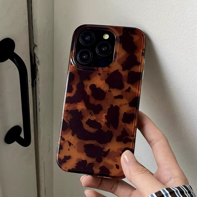 Retro Black Brown Tortoiseshell Amber Foil Pattern Cas compatible