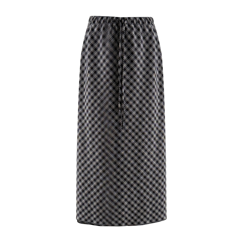 Femme Designer-Style Plaid Élastique-Waist Couleur-Block Jupe à carreaux