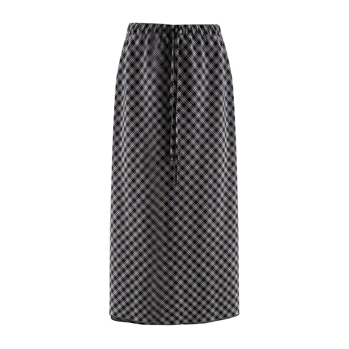 Femme Designer-Style Plaid Élastique-Waist Couleur-Block Jupe à carreaux