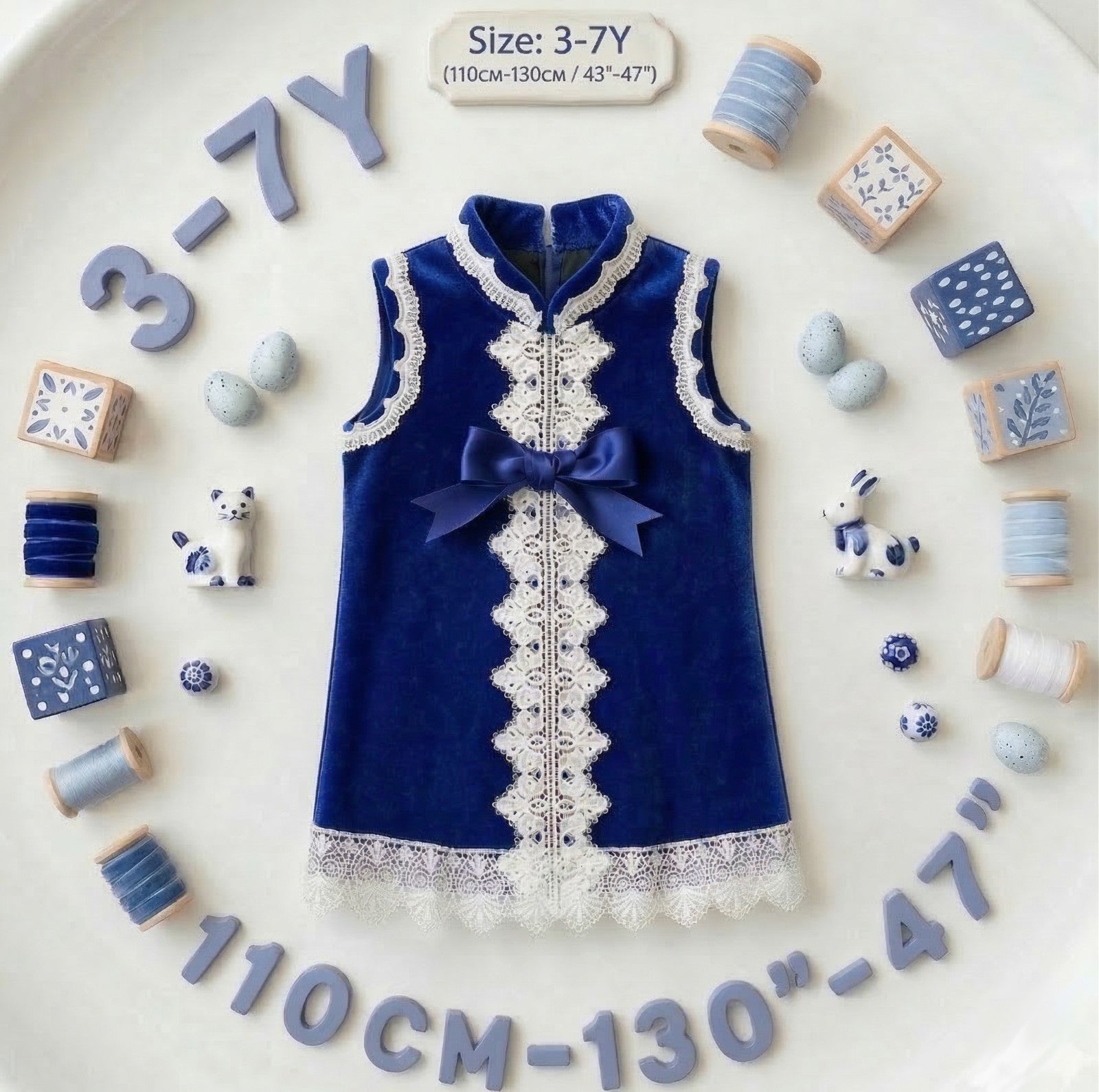 Filles Laine Blend Robe de soirée sans manches A-Line Princesse 3-7Y