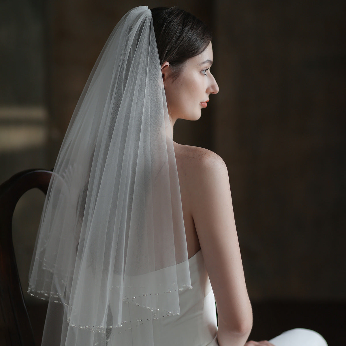 Exquis Voile de mariée de perles