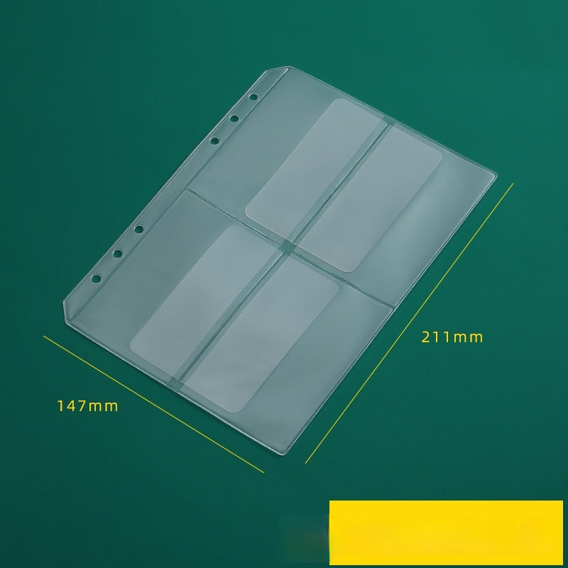 Sac transparent en PVC A5 A6 Sac à fermeture à glissière amovible Sac à fermeture à glissière amovible