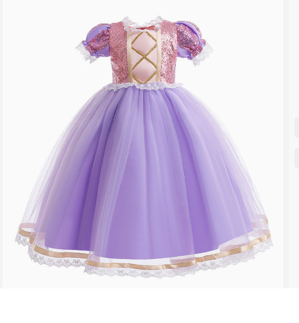 Robe de Dentelle Tutu pourpre pour petites filles
