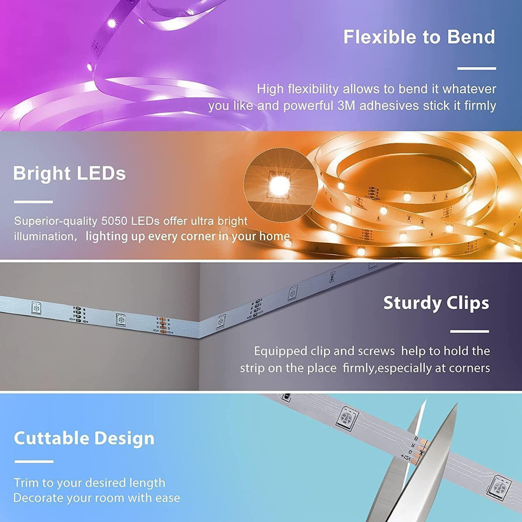 RGB Musique Bluetooth Intelligent bande lumineuse LED basse tension
