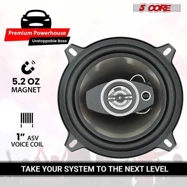 Haut-parleurs de porte de voiture coaxiaux 5' paire 350W 4Ohm 2 Way Composant Subwoofer Audio W Super