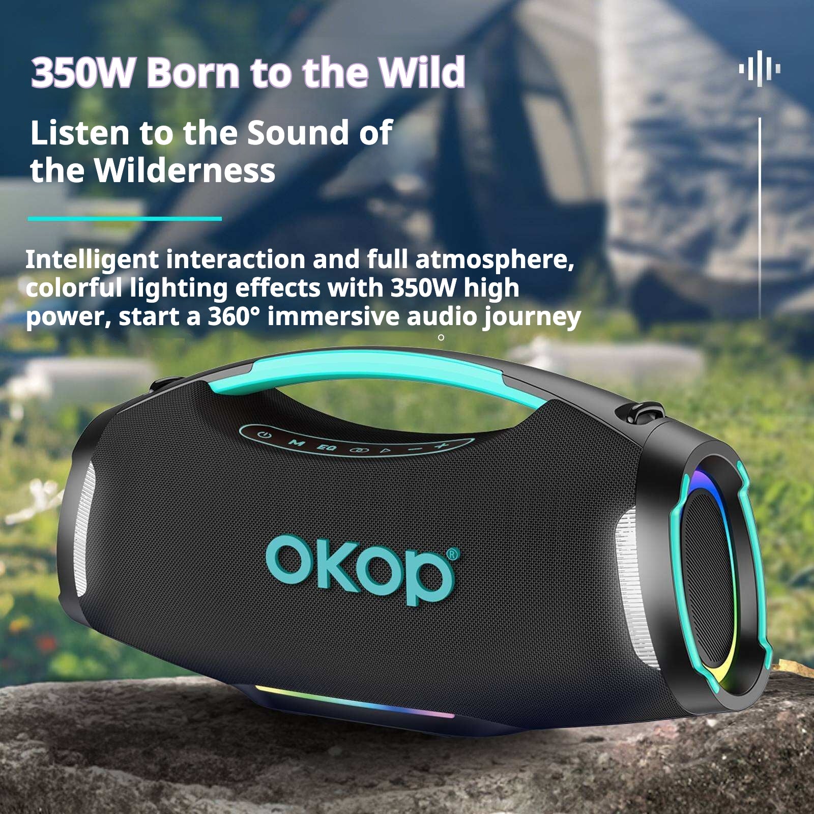 KP-8005 Haut-parleur Bluetooth sans fil portable haute puissance pour les collectes extérieures
