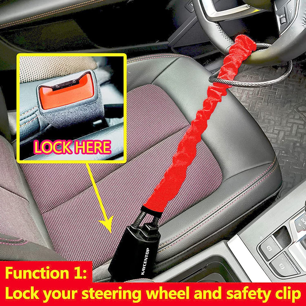 Volant de voiture Rope de roue de câble serrure de sécurité antivol