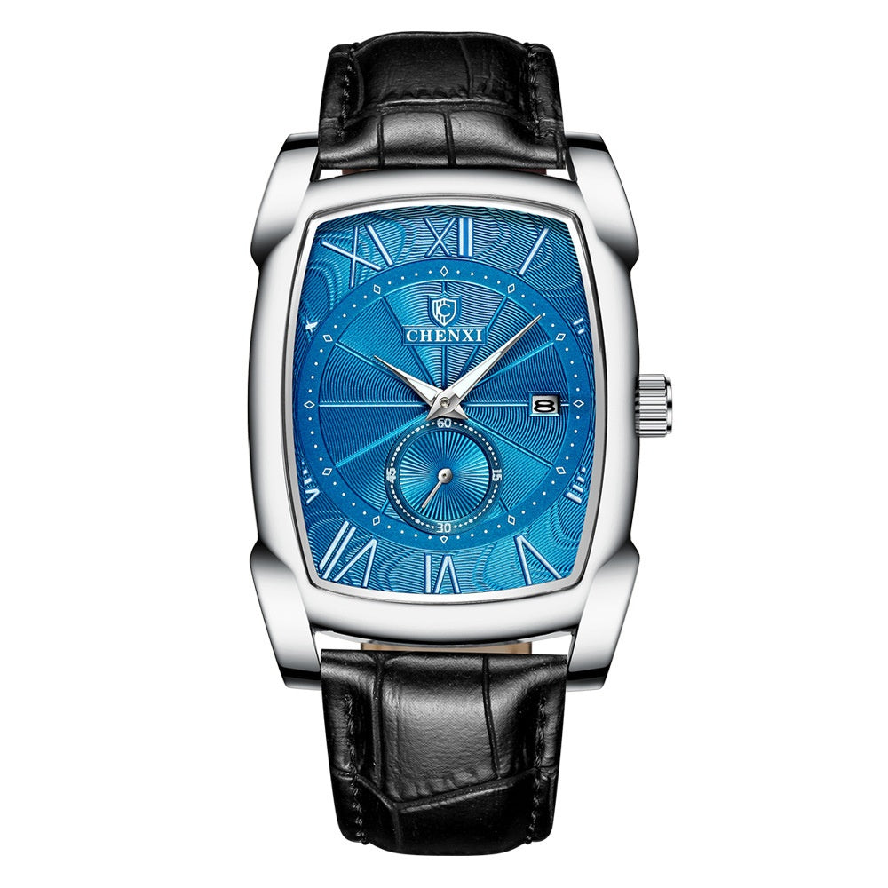Carré hommes calendrier lumineux Mode Quartz montre