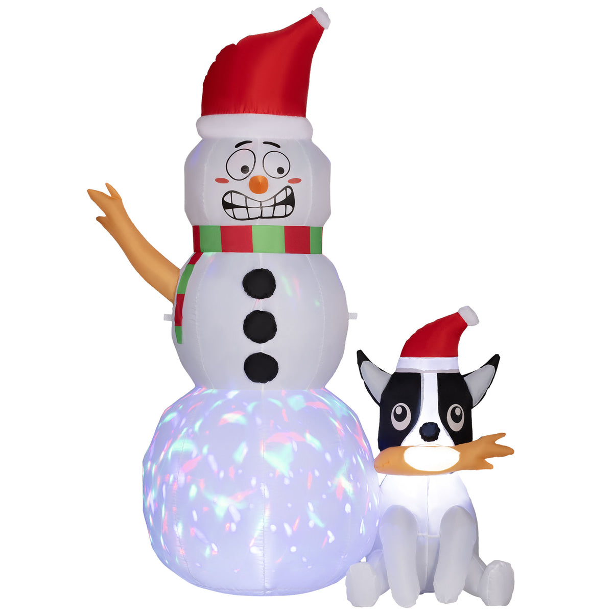 6.2ft Gonflable Père Noël avec décoration de chien