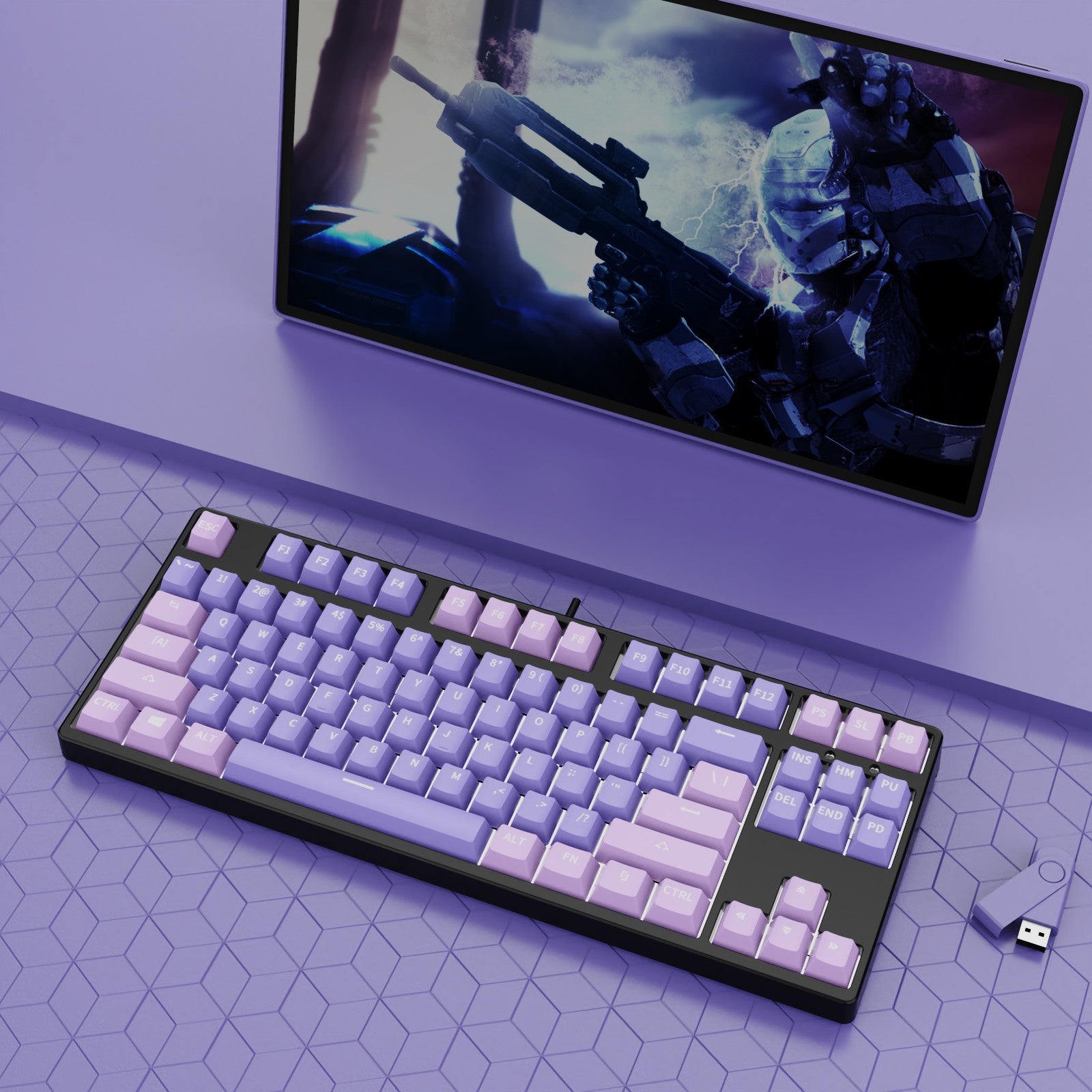 87 Clé filaire prise de jeu deux couleurs clavier mécanique