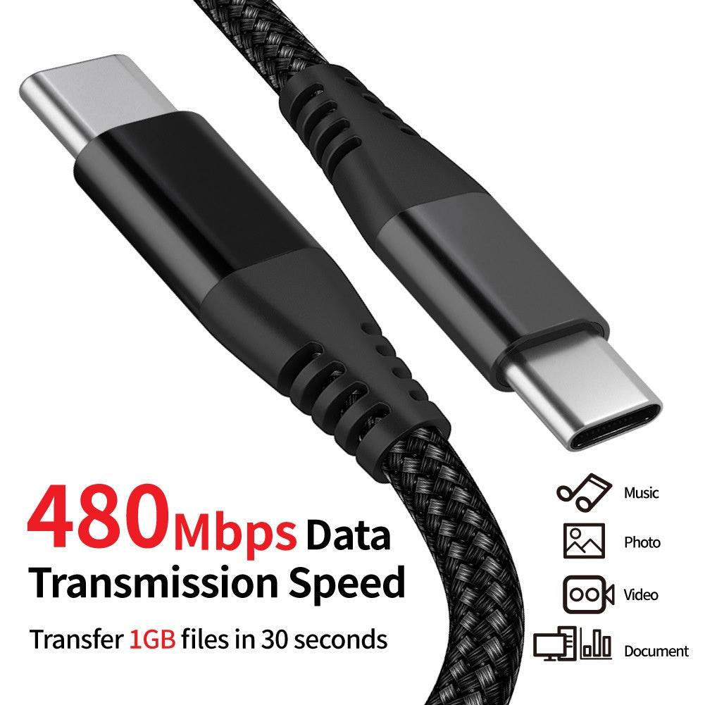Câble de charge rapide de typec double tressé