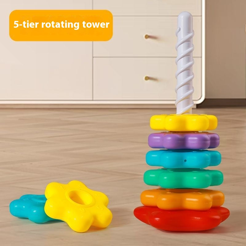 Jouet de table rotative arc-en-ciel Jenga
