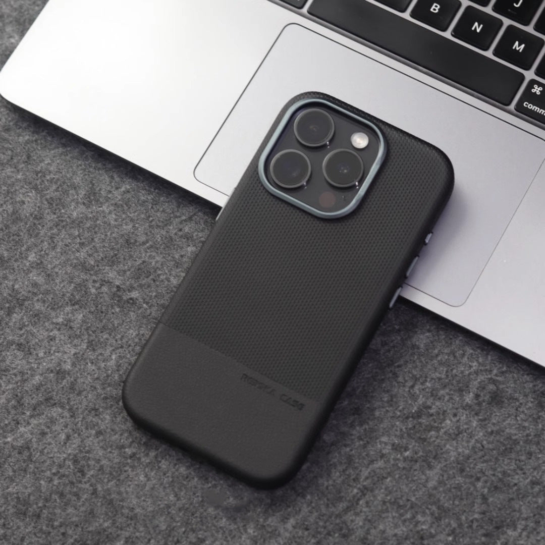 Étui de téléphone magnétique en cuir double-pièce résistant à la chute