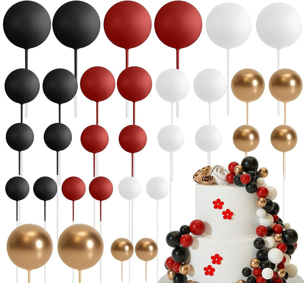 32 Pcset Colorful Mousse Ball Anniversaire Cake Décoration Multi-style Plug-in
