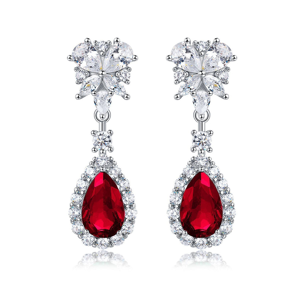 S925 Boucles d'oreilles d'angle en argent sterling Teardrop