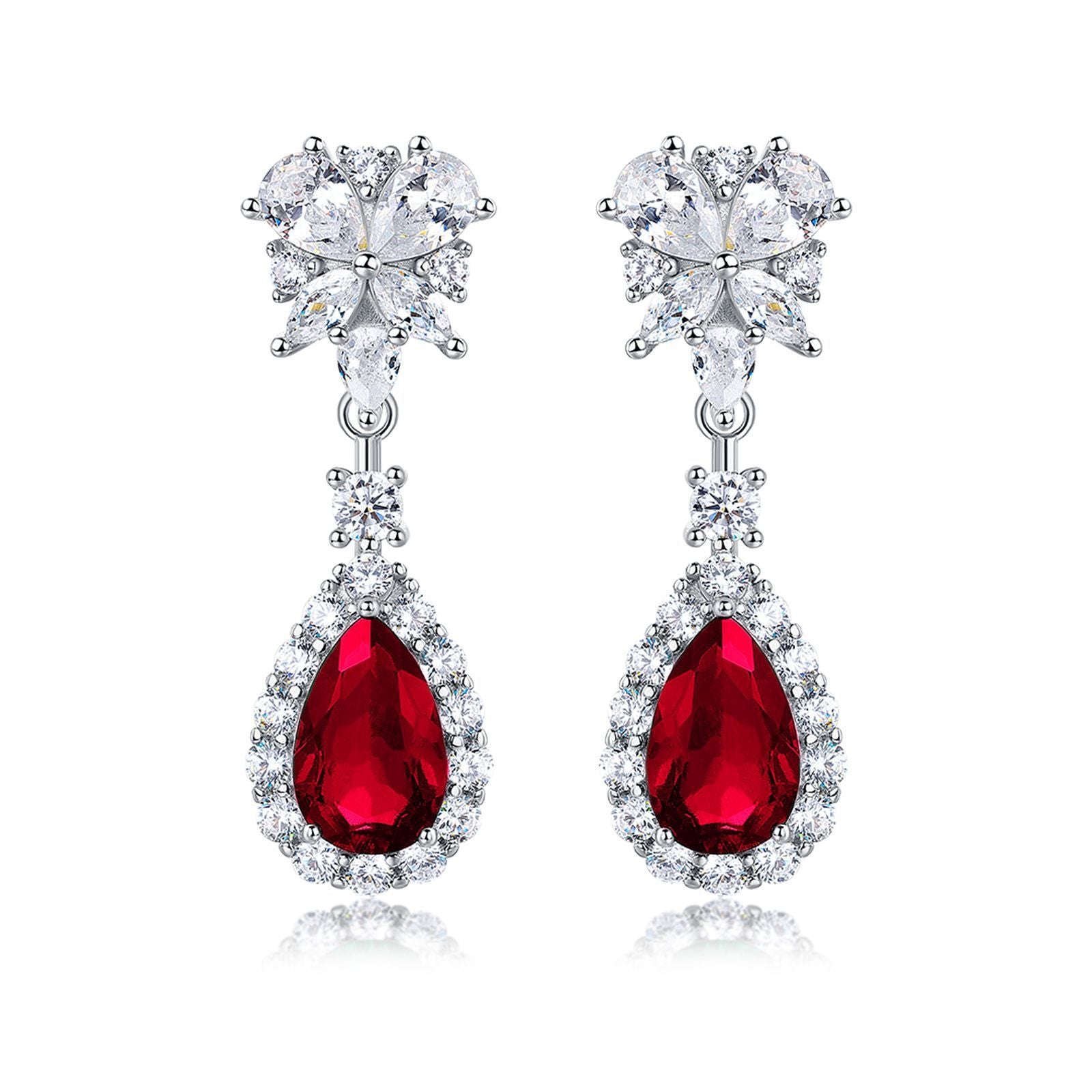 S925 Boucles d'oreilles d'angle en argent sterling Teardrop