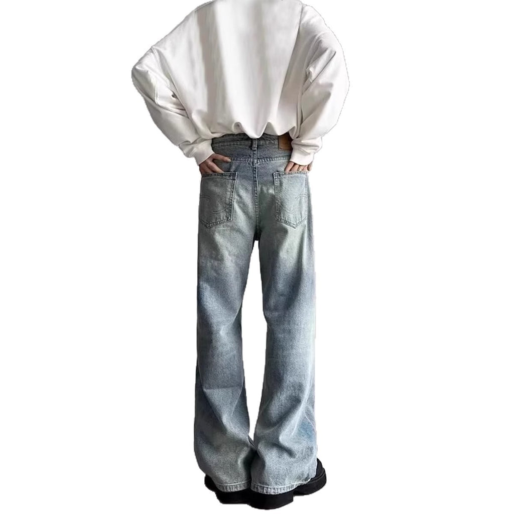 Pantalons à jambes larges à jambe droite, décontraction rétro