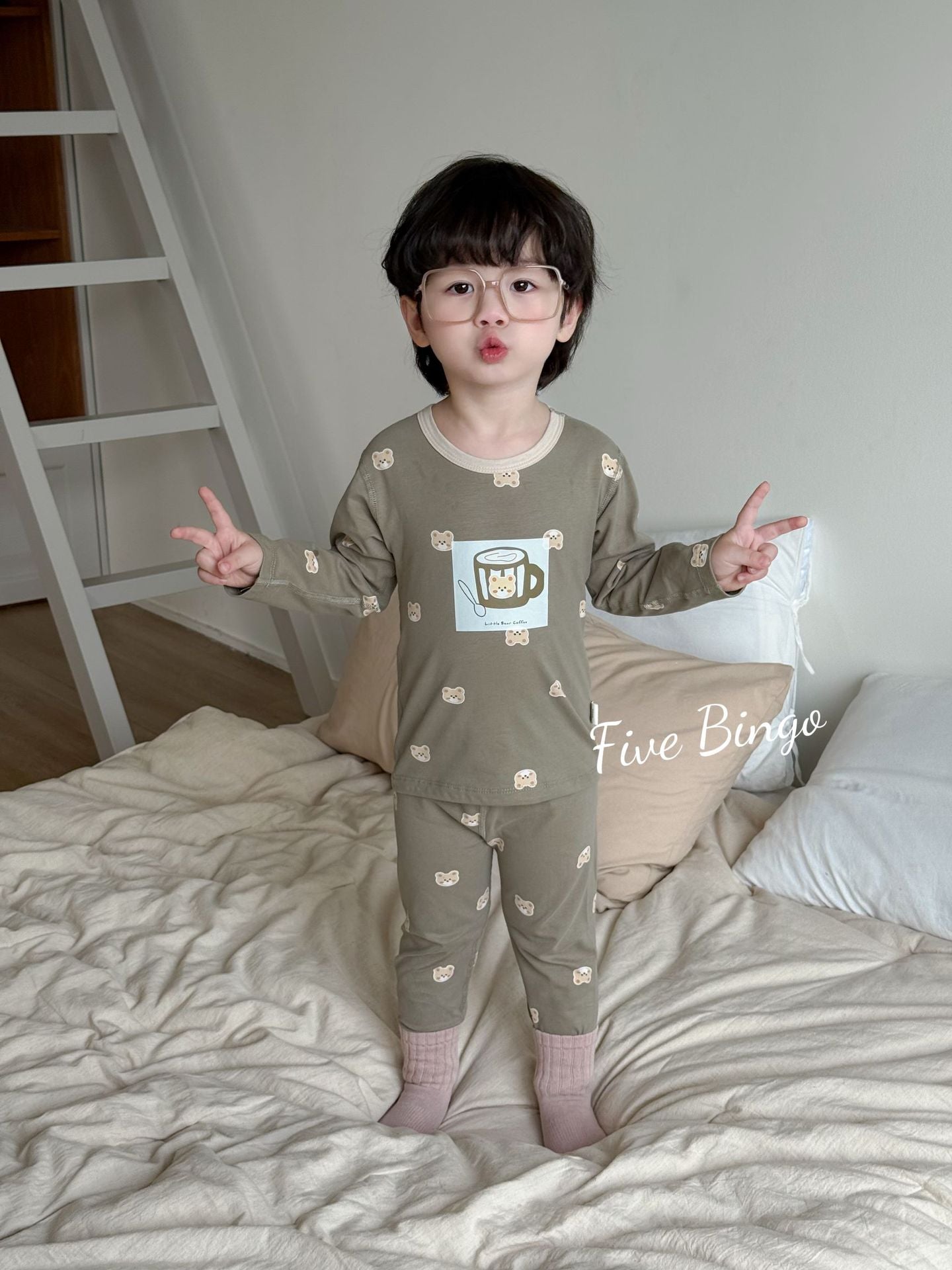 Ensemble de sous-vêtements thermiques en coton pur sans os pour garçons et filles