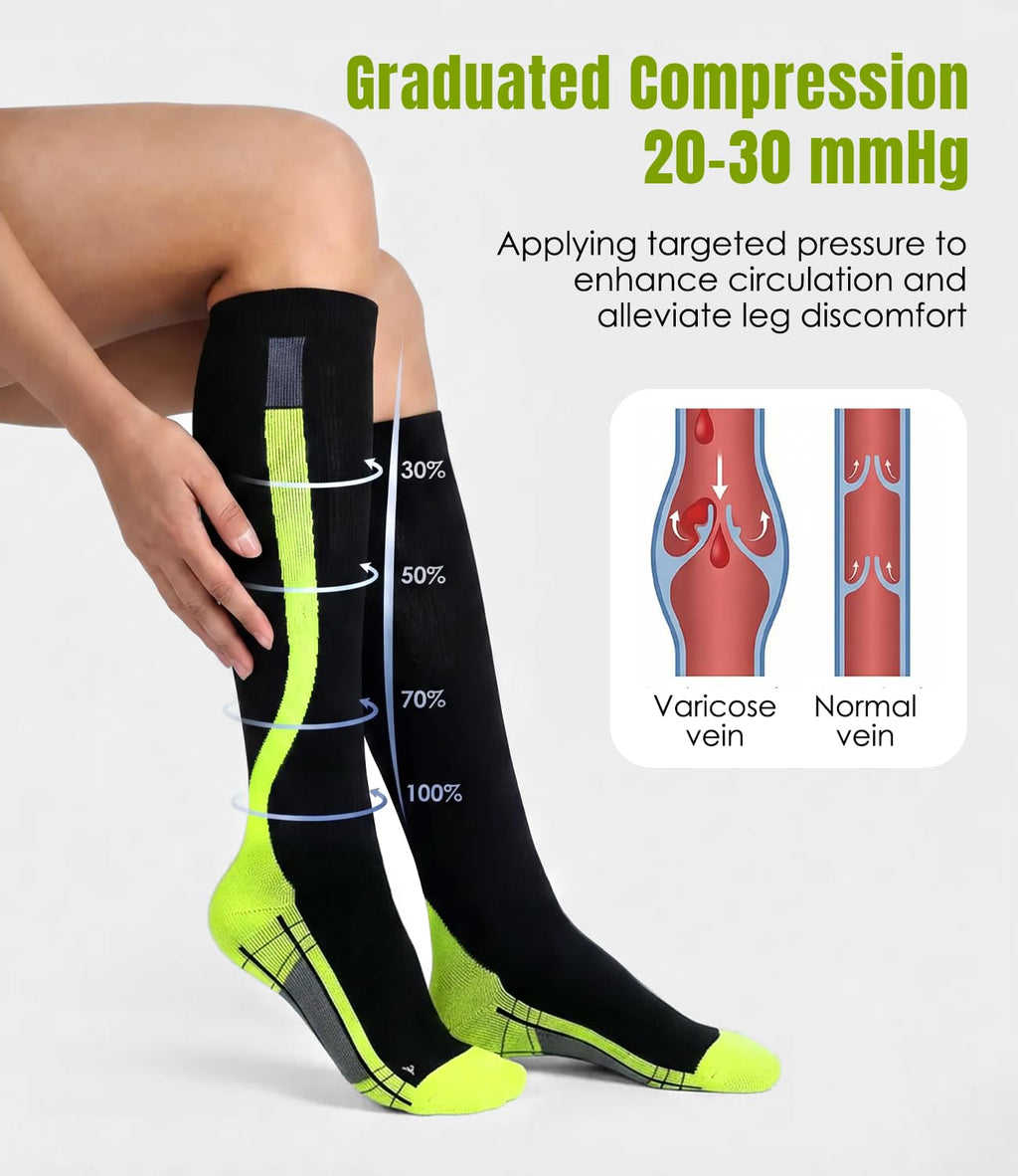 Chaussettes de compression pour femmes hommes circulation 20-30 MmHg