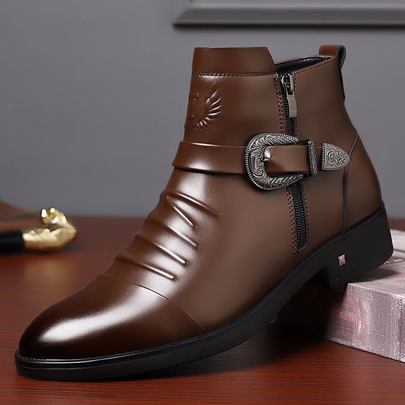 Mode homme British Bottes en cuir entreprise formelle Chelsea Bottes