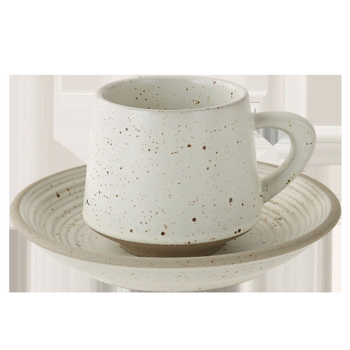 Élégante et créative en pierre rustique Latte Art Retro Cup and Saucer Set en céramique
