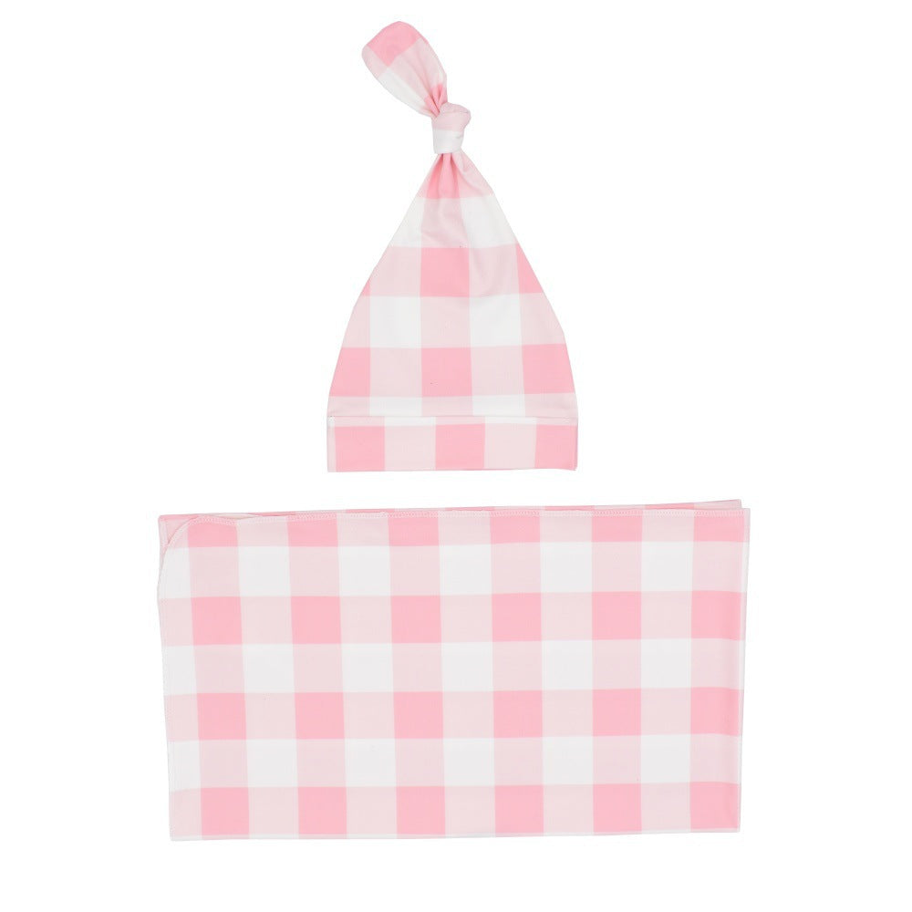 Nouveau-né Swaddle Blanket et Knotted Baby Hat 2-Piece Set