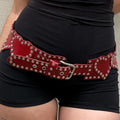 Retro élastique en forme de coeur Ceinture en cuir pour la taille