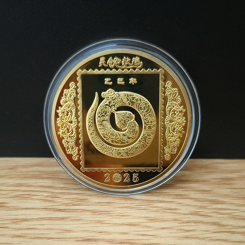 Snake Année Commemorative Médaille Couleur Or plaqué Argent plaqué