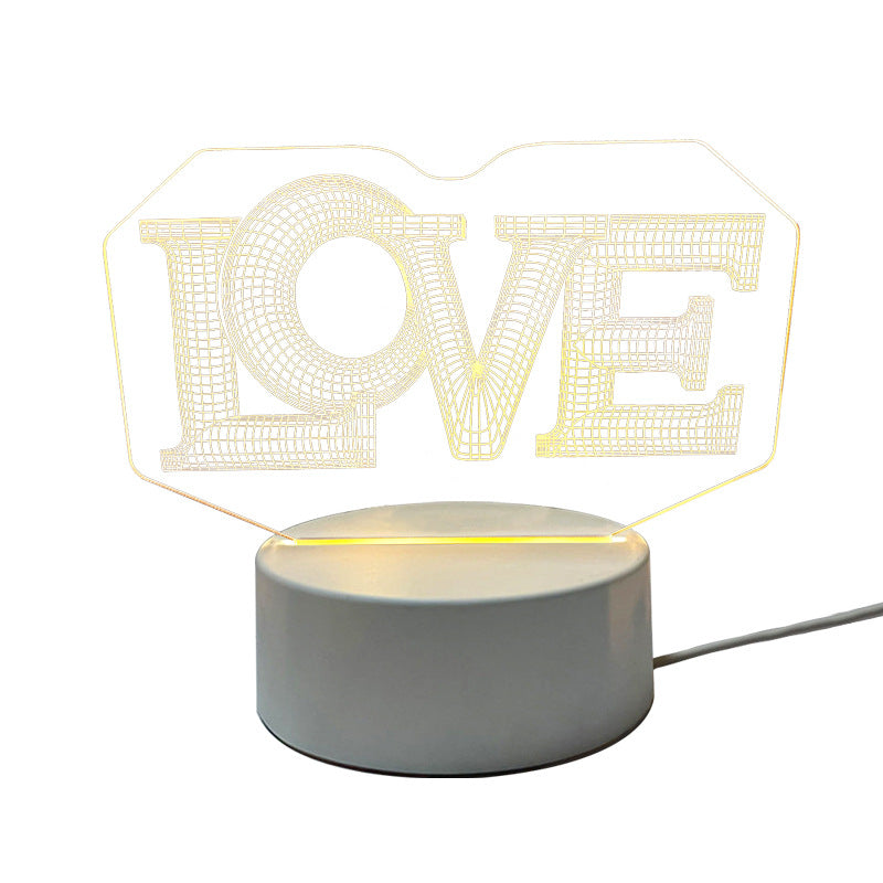 3Dd petite lampe de nuit LED lumière USB lumière ambiance lumineuse chambre