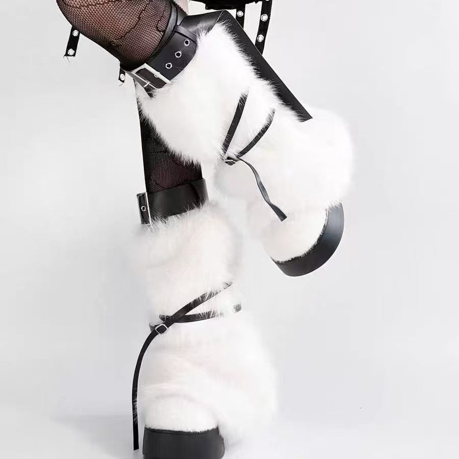 Chaussettes push-up mi-longueur chaudes avec des couffons à jambes effilées