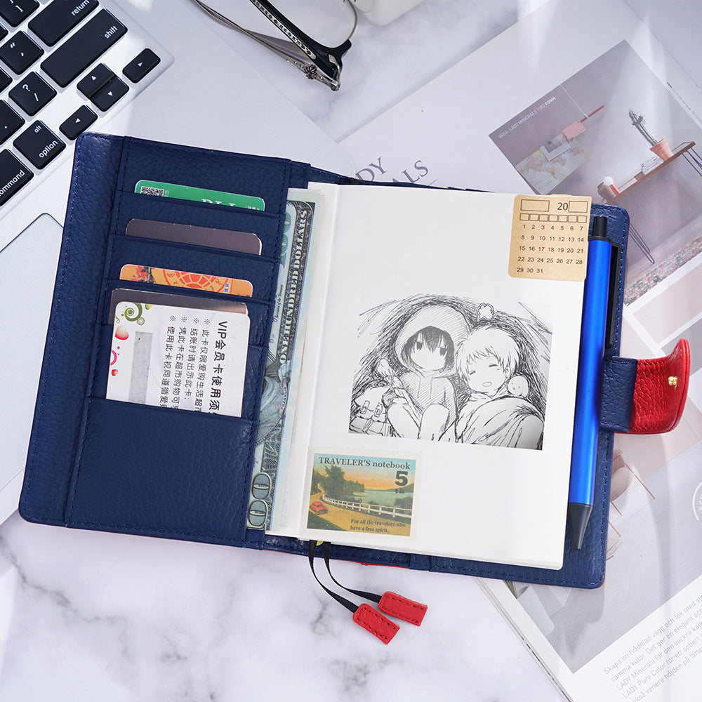 Carnet de notes en cuir Motif Lychee Couche de tête Cowhide A6 Carnet de notes en cuir