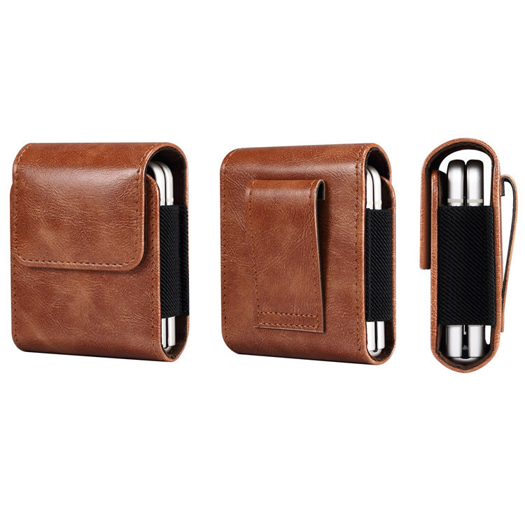 Applicable Flip Screen Mobile Phone Bag Suspendre Cuir Perforant Sac de pliage