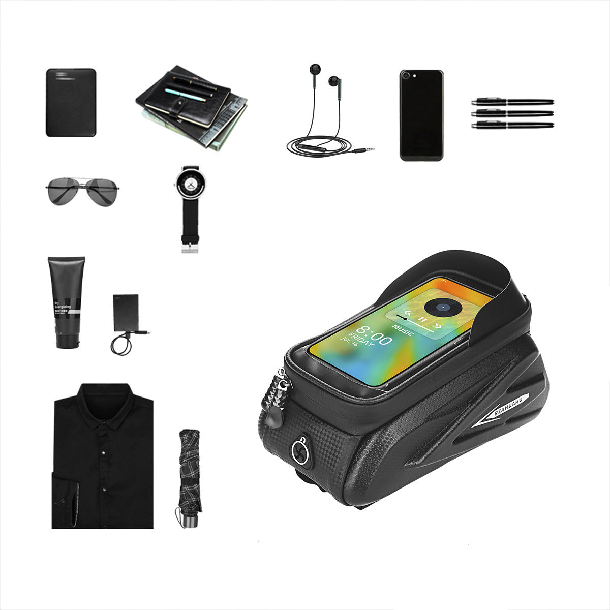 Sac de rangement pour téléphone de dessus de vélo