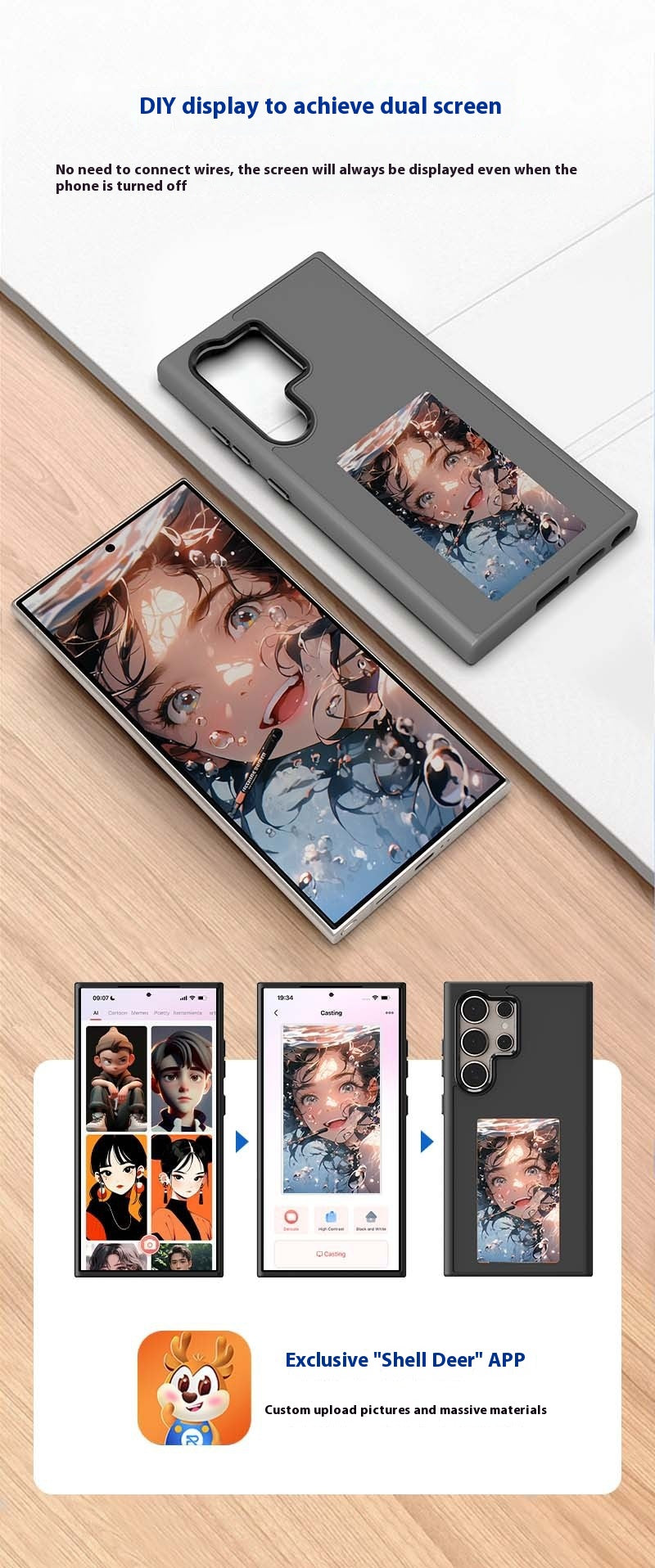 Écran d'encre NFC Cas de téléphone à induction sans charge