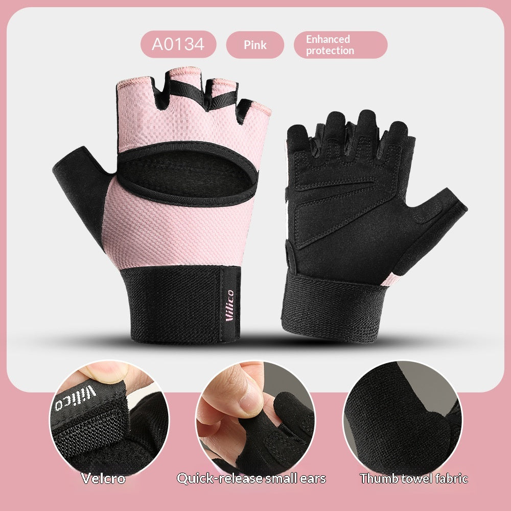 Gants demi-doigts respirants antidérapants pour vélo extérieur