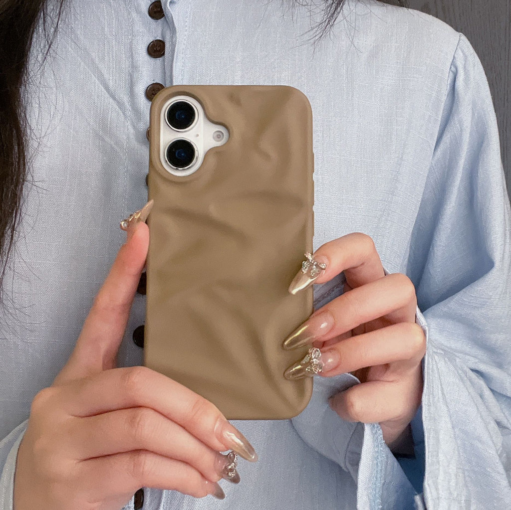 Cas de téléphone à plissé en trois dimensions de haute qualité