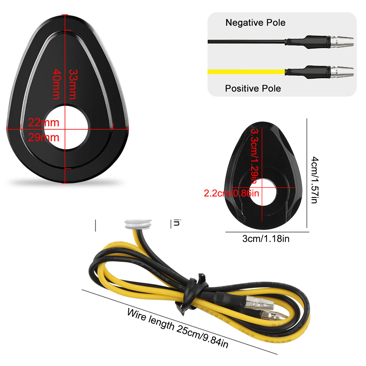 2X Mini moto LED turn signaux Blinker lumière indicateur ambre lampe universelle